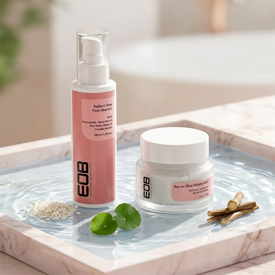 Dry & Sensitive Skin - Barrier Bliss Moisturizer + Radiant Dew Face Cleanser