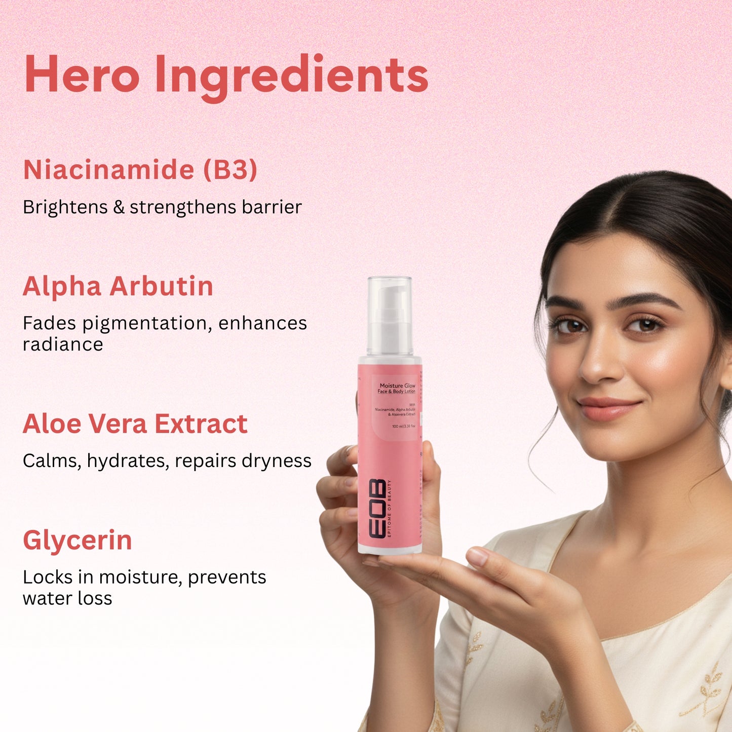 EOB Moisture Glow Lotion for Face & Body 100 ml