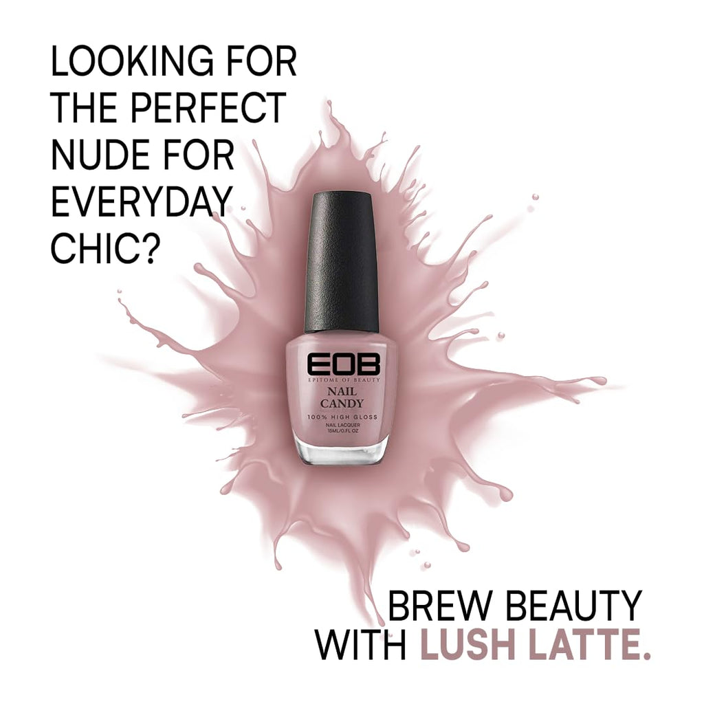 EOB Nail Candy Lush Latte – Creamy Nude Beige Polish