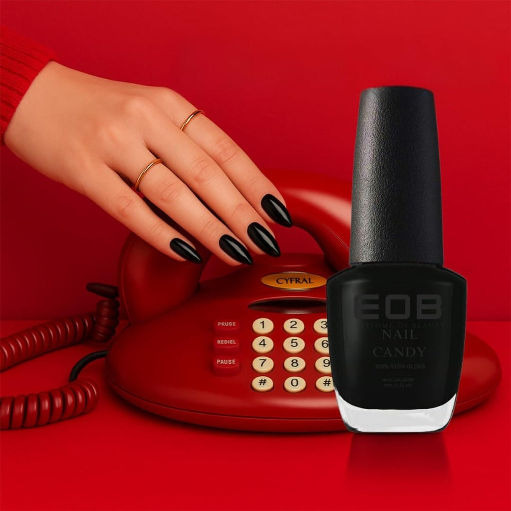 EOB Nail Candy Onyx – Glossy Black Nail Lacquer