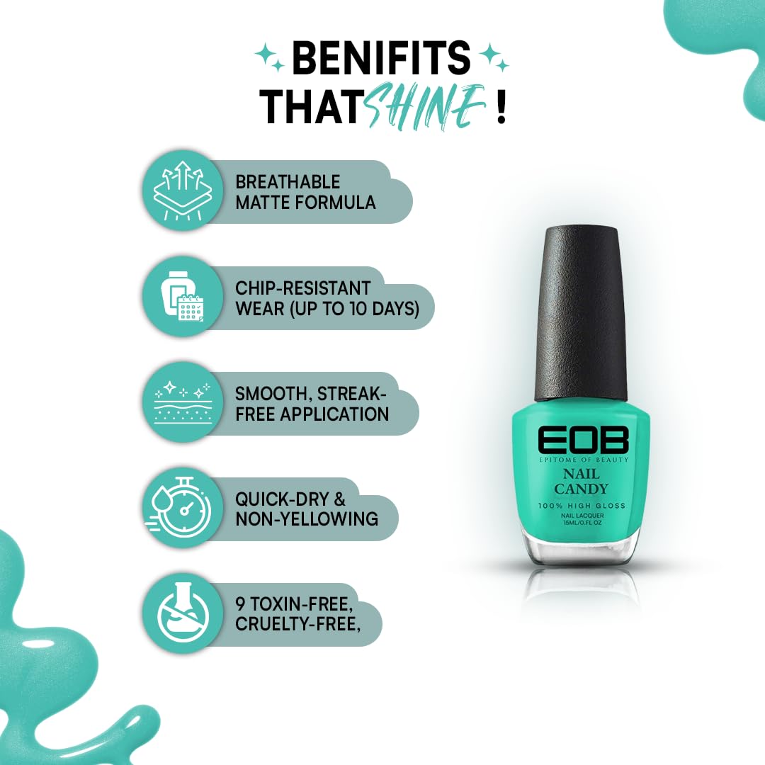 EOB Nail Candy Ocean Haze – Seafoam Blue Matte Nail Polish