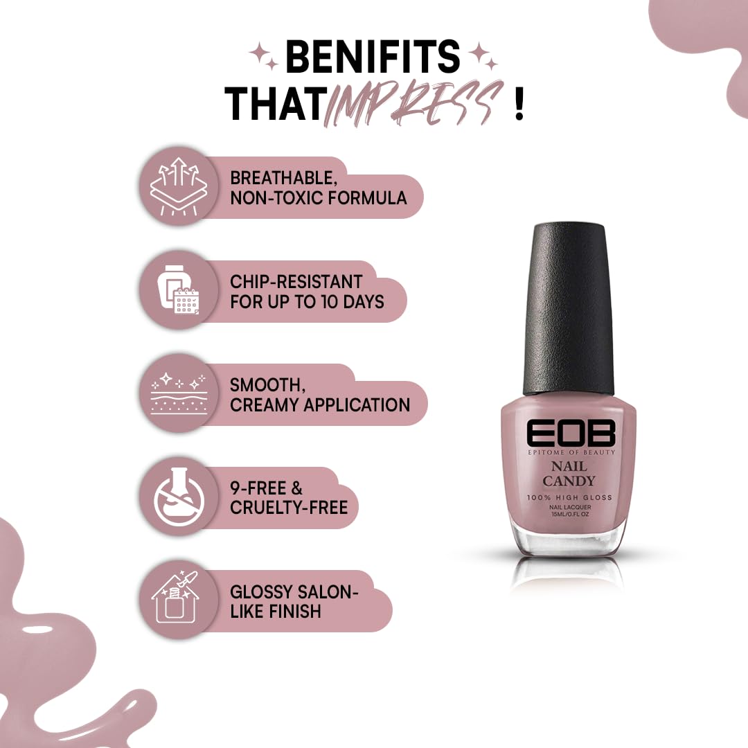 EOB Nail Candy Lush Latte – Creamy Nude Beige Polish