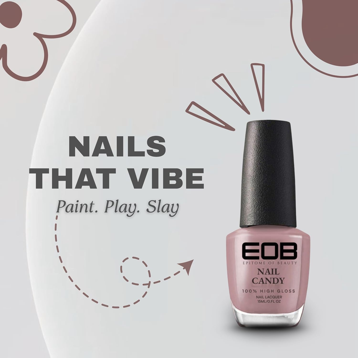 EOB Nail Candy Lush Latte – Creamy Nude Beige Polish