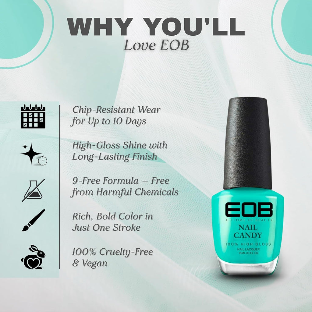 EOB Nail Candy Ocean Haze – Seafoam Blue Matte Nail Polish