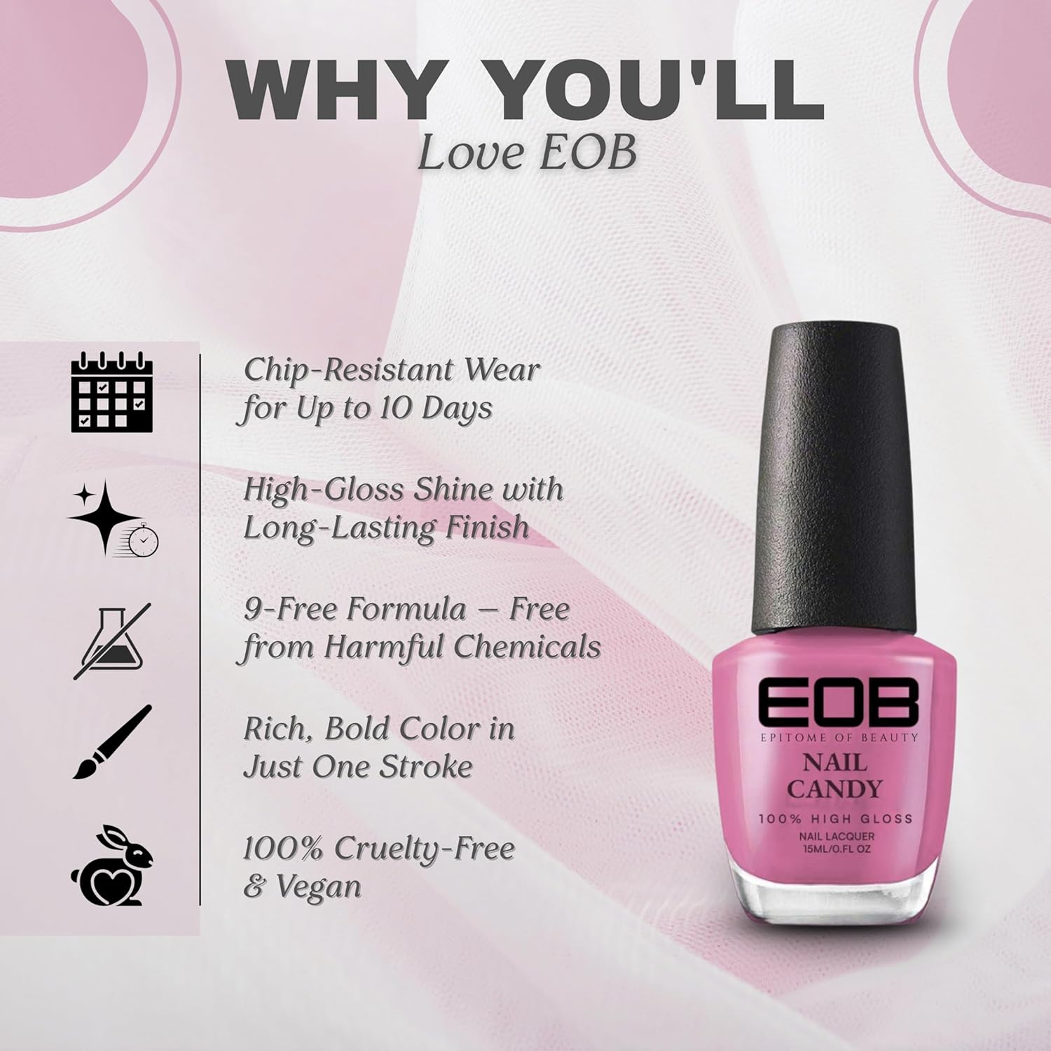 EOB Nail Candy Rose Blush – Rosy Pink Nail Polish