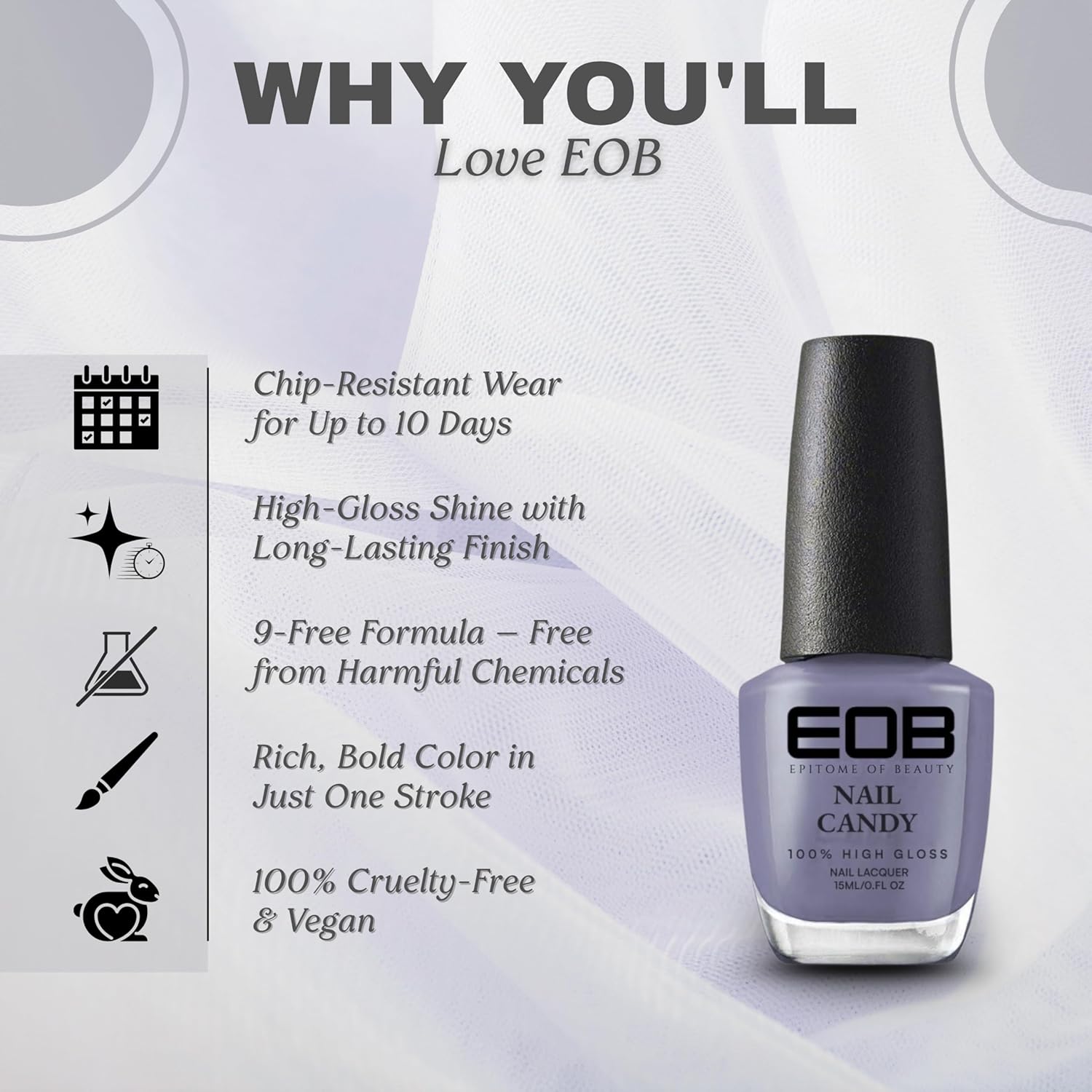 EOB Nail Candy Lavender Luxe – Pastel Purple Nail Polish