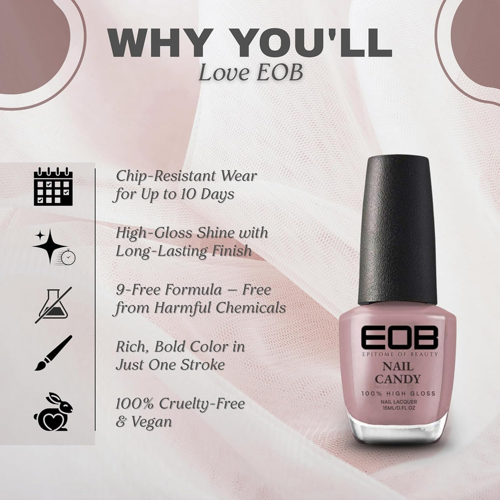 EOB Nail Candy Lush Latte – Creamy Nude Beige Polish