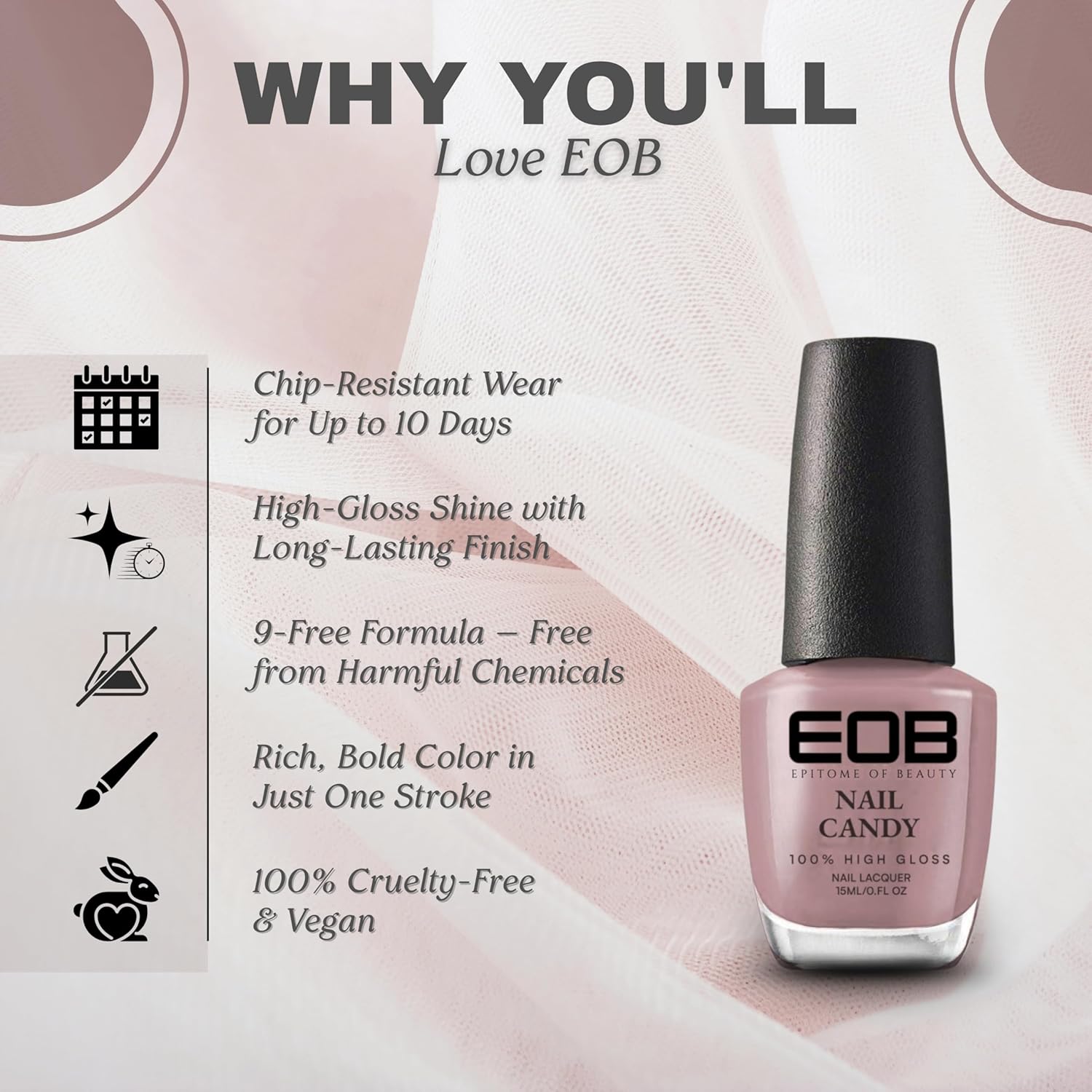 EOB Nail Candy Lush Latte – Creamy Nude Beige Polish