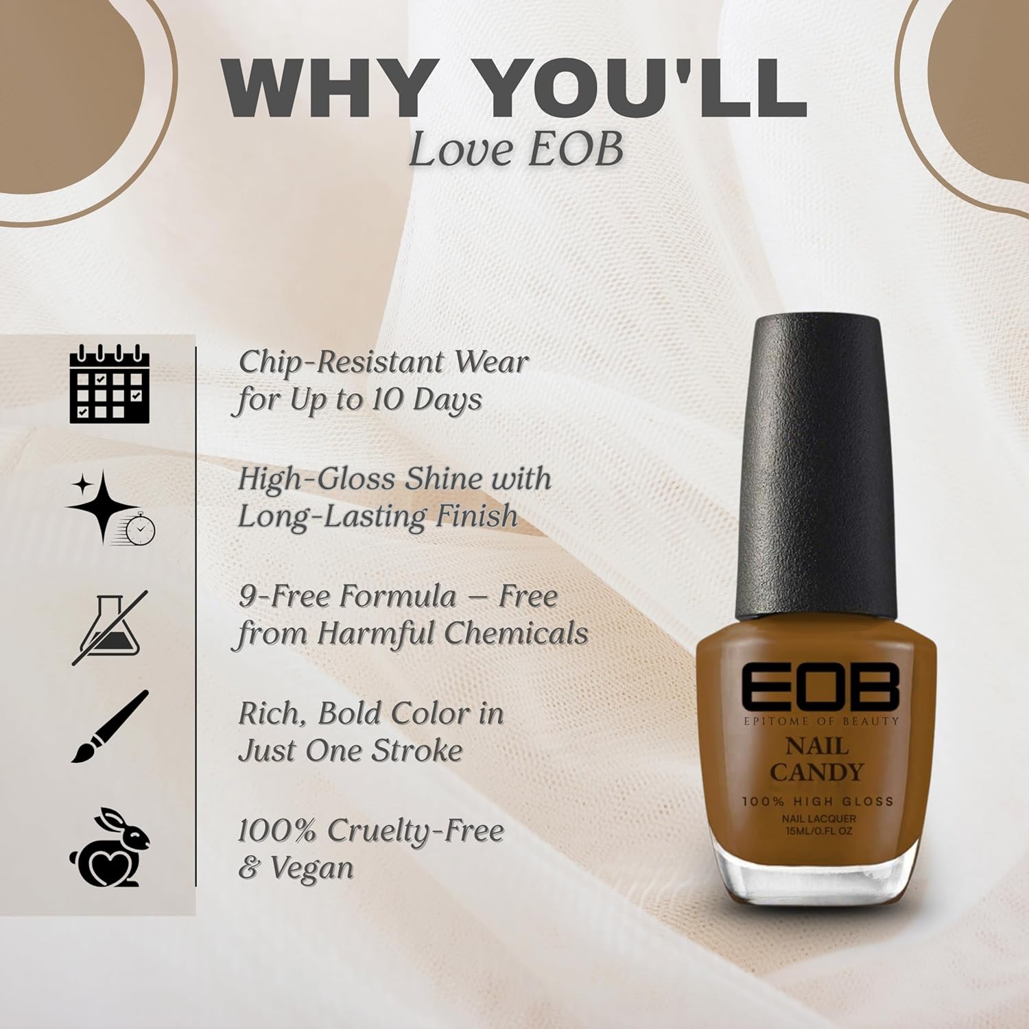 EOB Nail Candy Nutty Blush – Warm Rosy Brown Polish