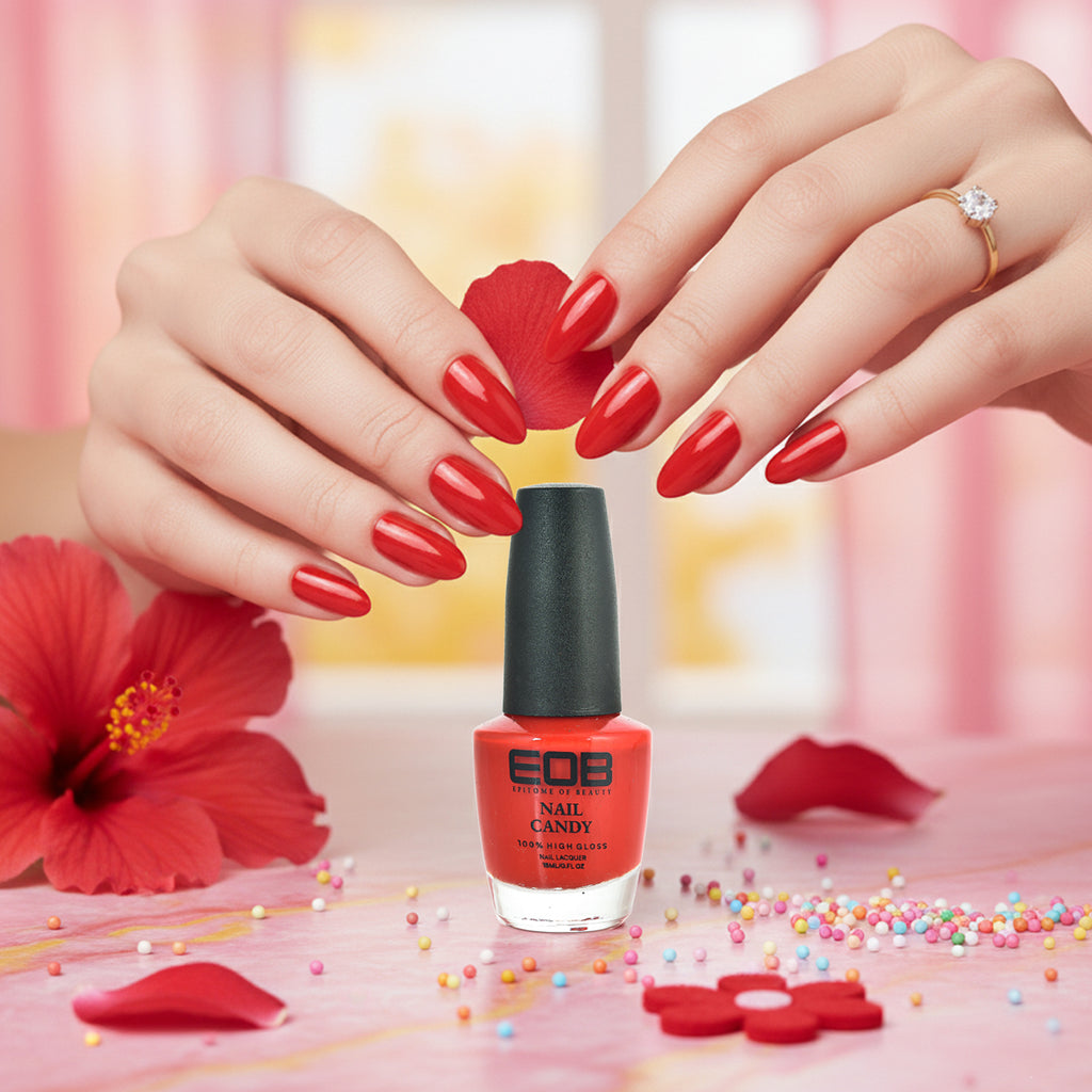 EOB Nail Candy Cherry Bomb Red Glossy Polish
